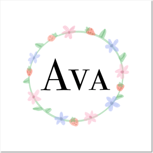 Ava name design Posters and Art